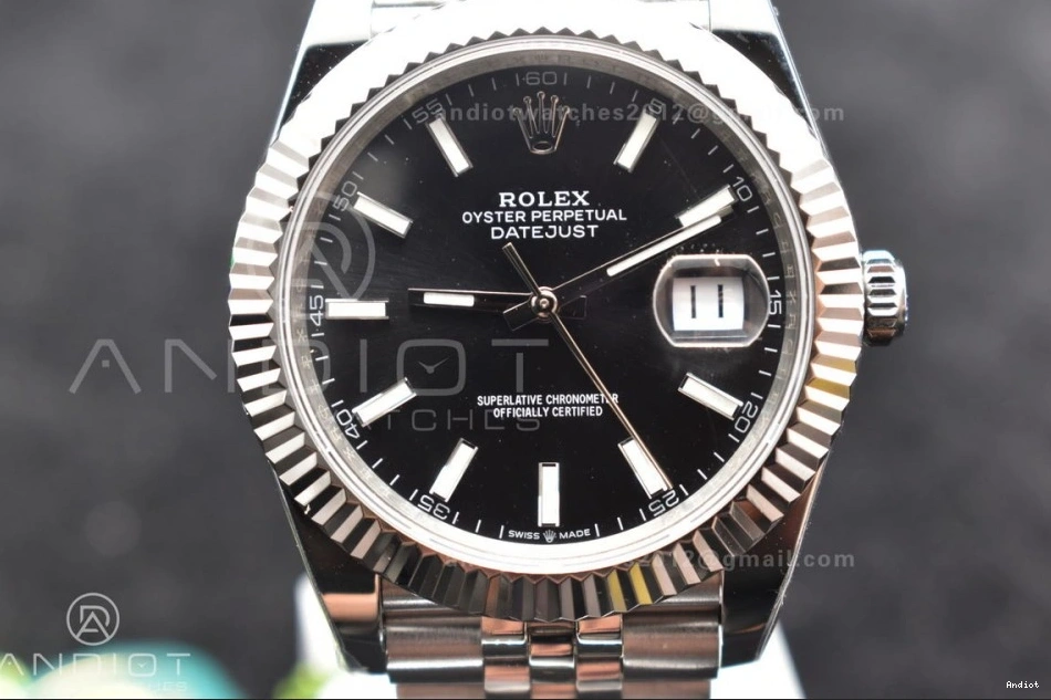 DateJust 126334 on SA3235 Dial Bracelet 904L DIWF Best Jubilee Black Steel Stick Edition 41 1:1 0524
